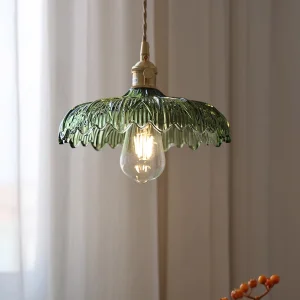 Multi Color VIntage Ceiling Pendant Light with Glass Lmapshade Brass Adjustable Hanging Lamp for Kitchen Island Dining Room