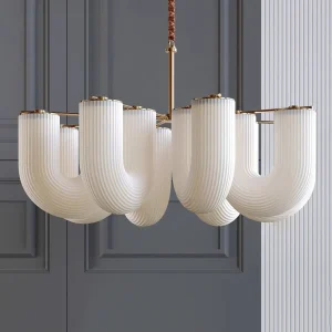 Vintage glass pendant light Luxury U Shaped light elegant french light for dining room home decor indoor kitchen island lighting
